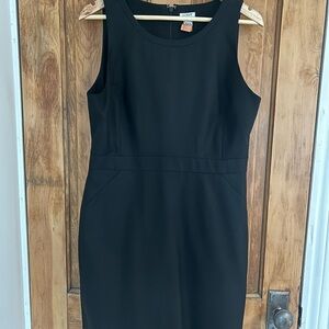 Classy J.Crew Black Sheath Wool Dress Sleeveless Scoop Neck for Cocktail